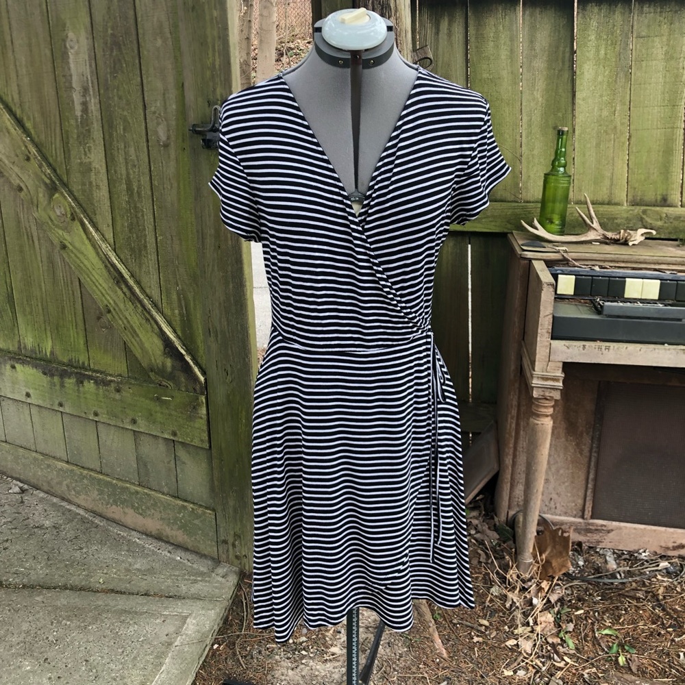 Cotton faux wrap dress